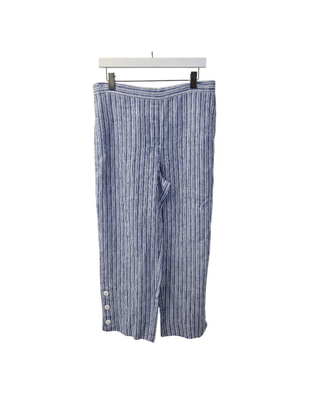 Chico's Linen Striped Casual Straight Leg Crop Pants Size Chico's 1.5/10